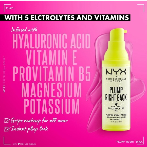 $10β€οΈβπ₯ LAST 1! NYX Plump Right Back Electrolytes Plumping Primer Serum π§ NEW - Picture 3 of 9